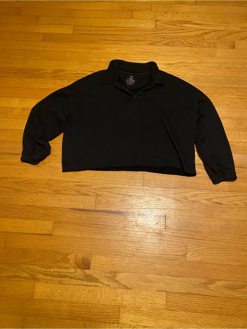 Sweet Treasures Black Cropped Collared Sweater